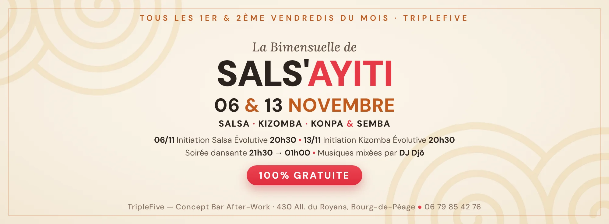 La Bimensuelle de Sals'Ayiti — vendredis 6 & 13 novembre au TripleFive, soirée 100% gratuite